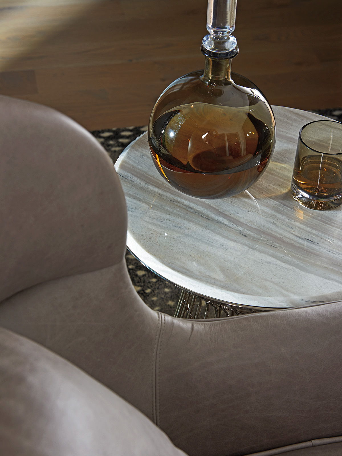 Ariana - Martini Stainless Accent Table - Pearl Silver