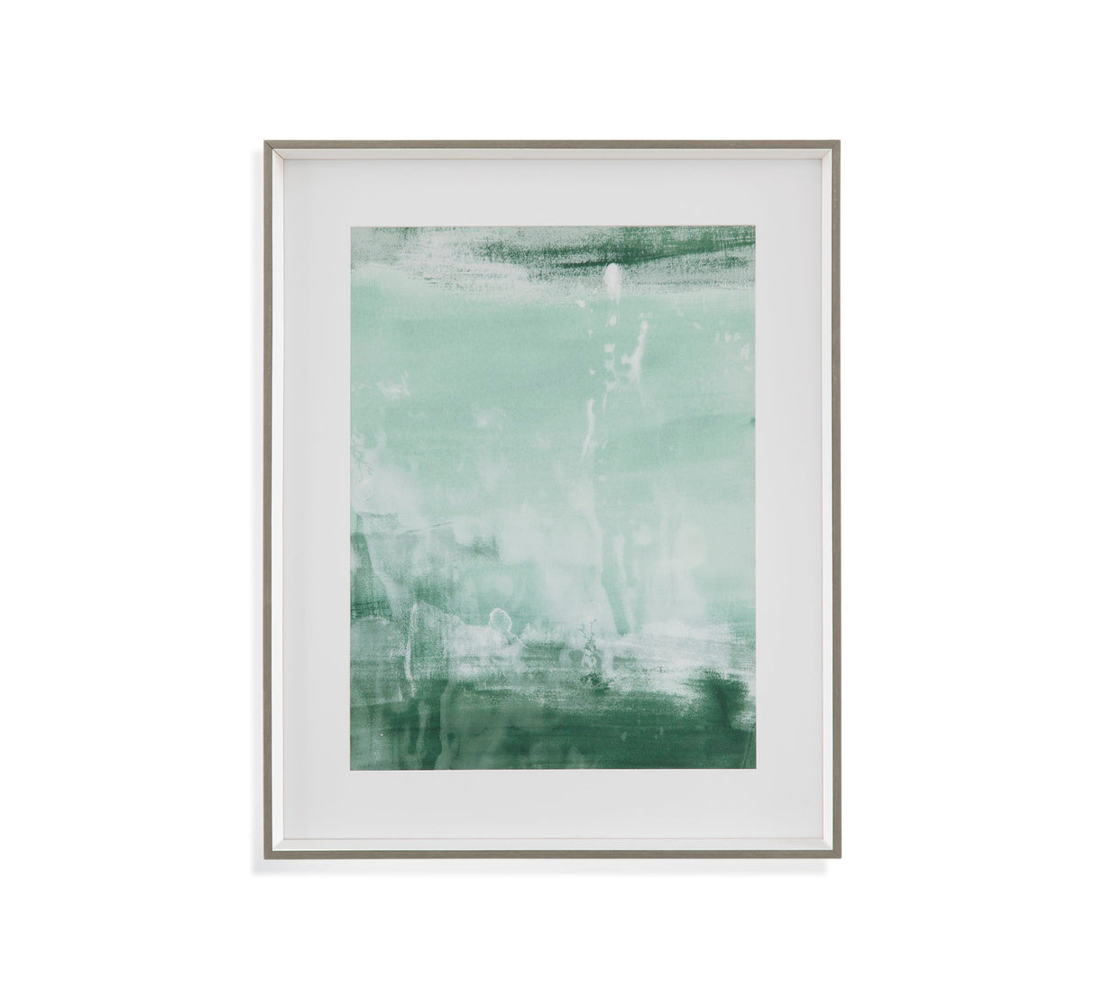 Coastal Patina I Framed Print - Green / Satin White