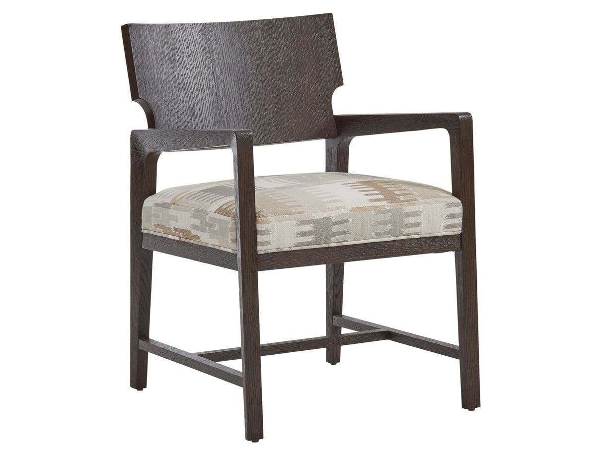Park City - Highland Arm Chair - Dark Brown / Beige