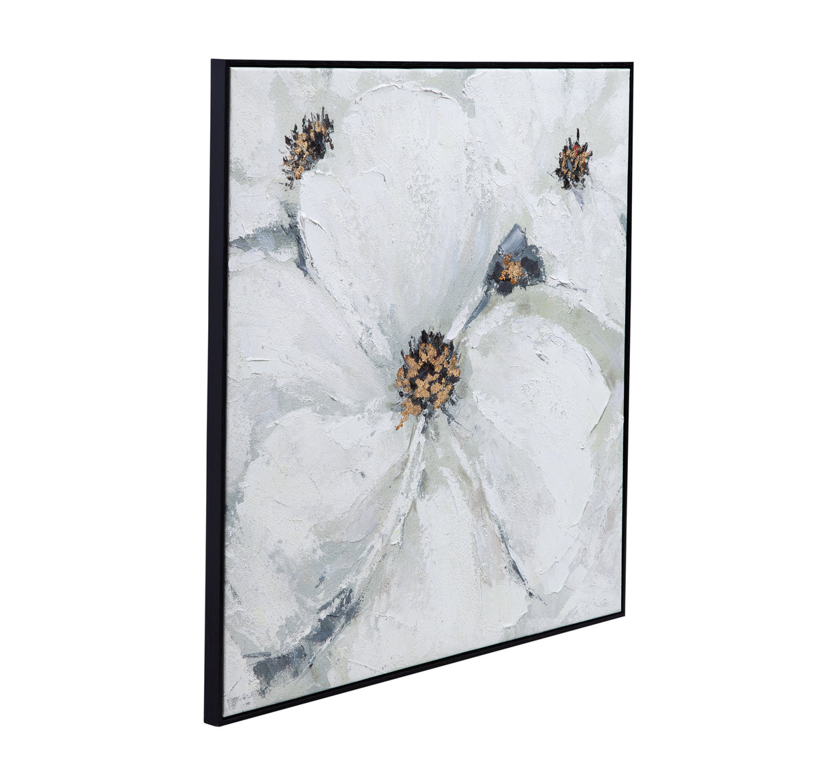 Dogwood Canvas Art - Pearl Silver