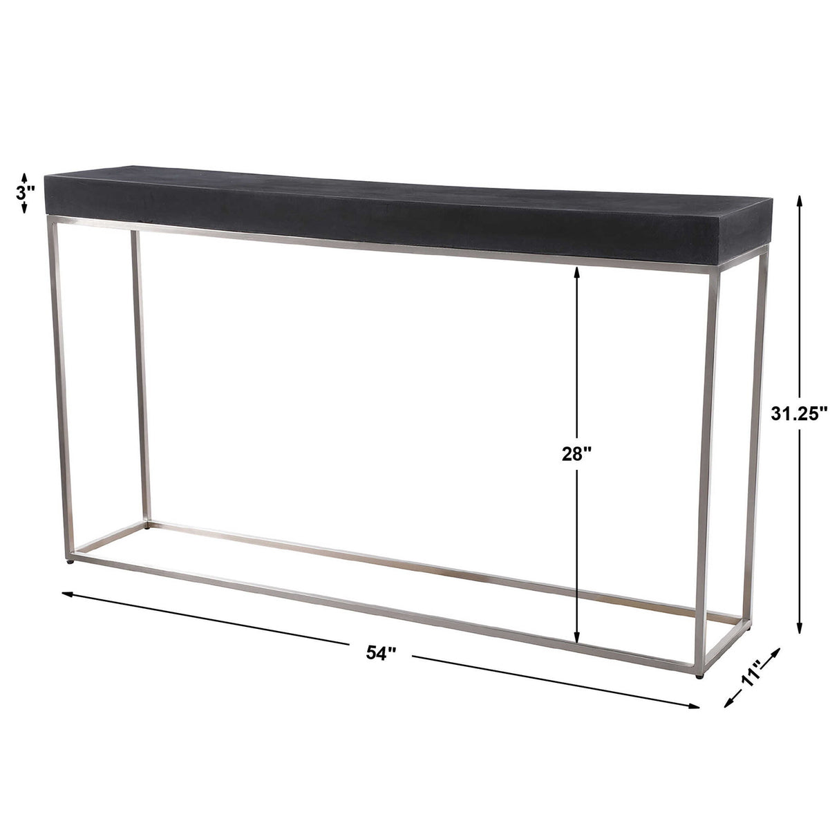 Jase - Concrete Console Table - Black