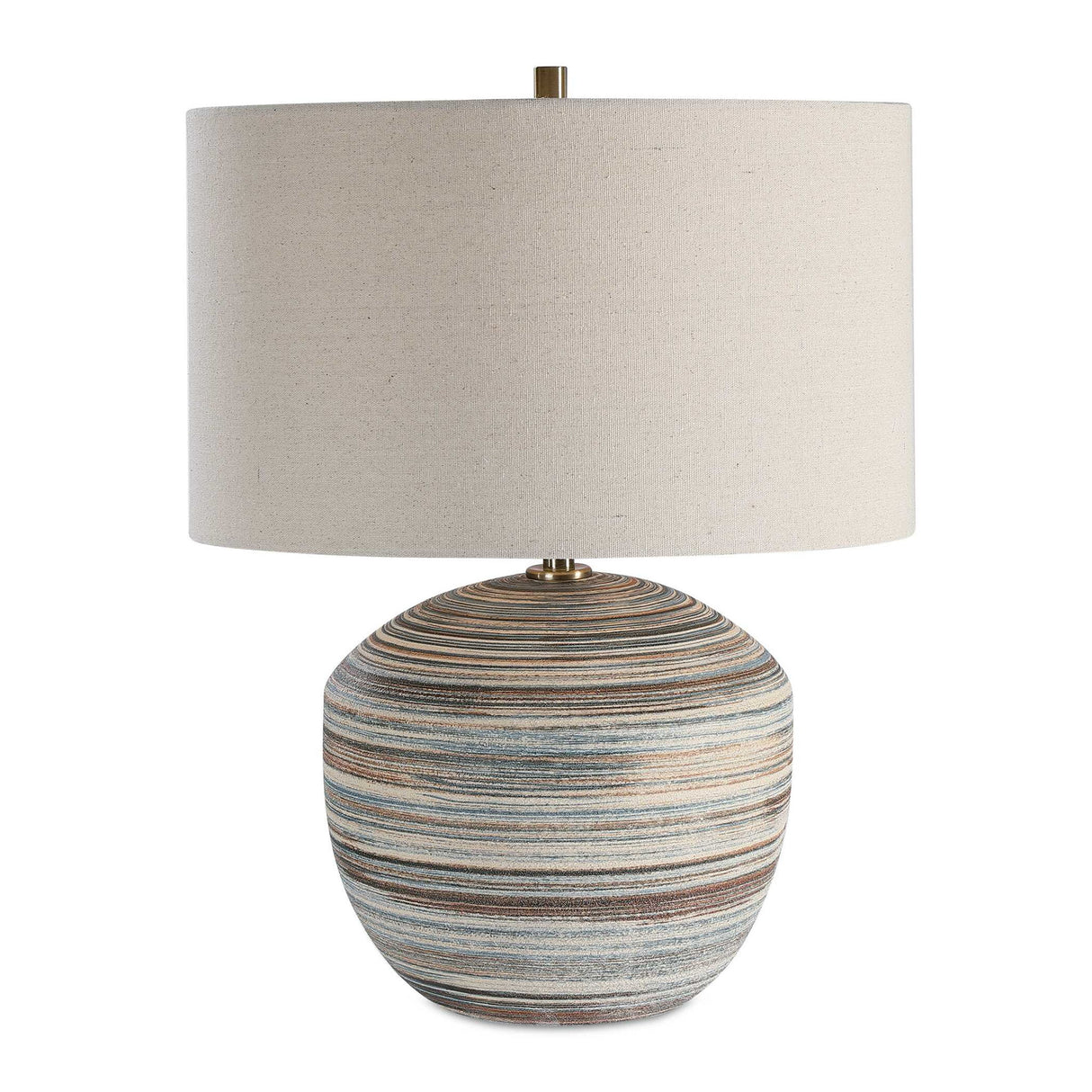 Prospect - Striped Accent Lamp - Light Brown