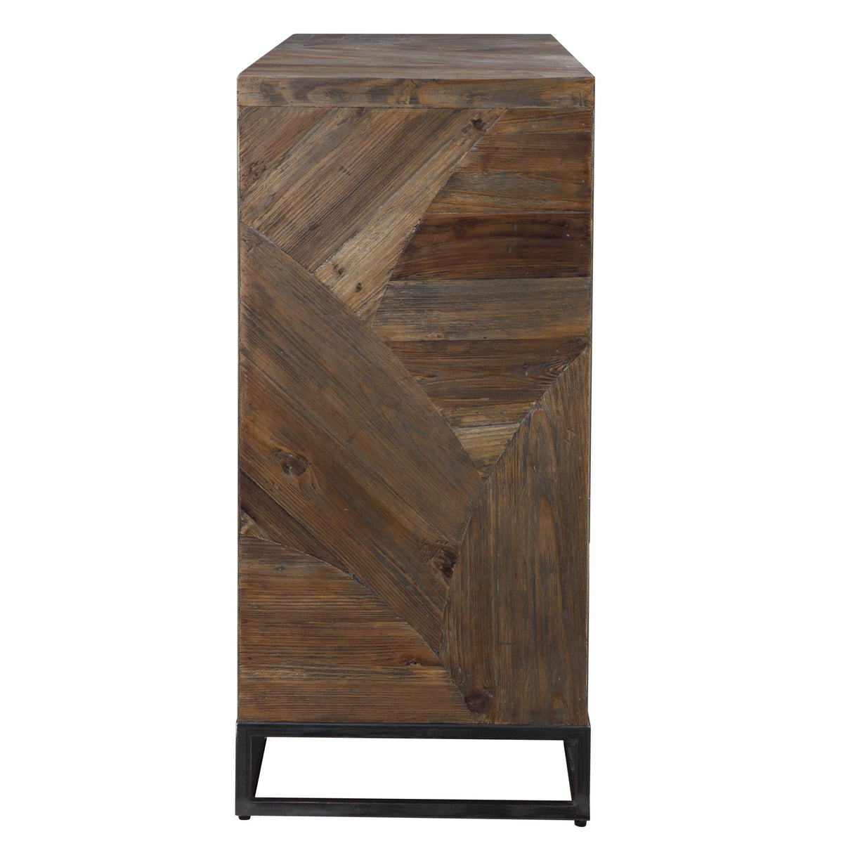 Evros - Reclaimed Wood 2 Door Cabinet - Brown, Dark