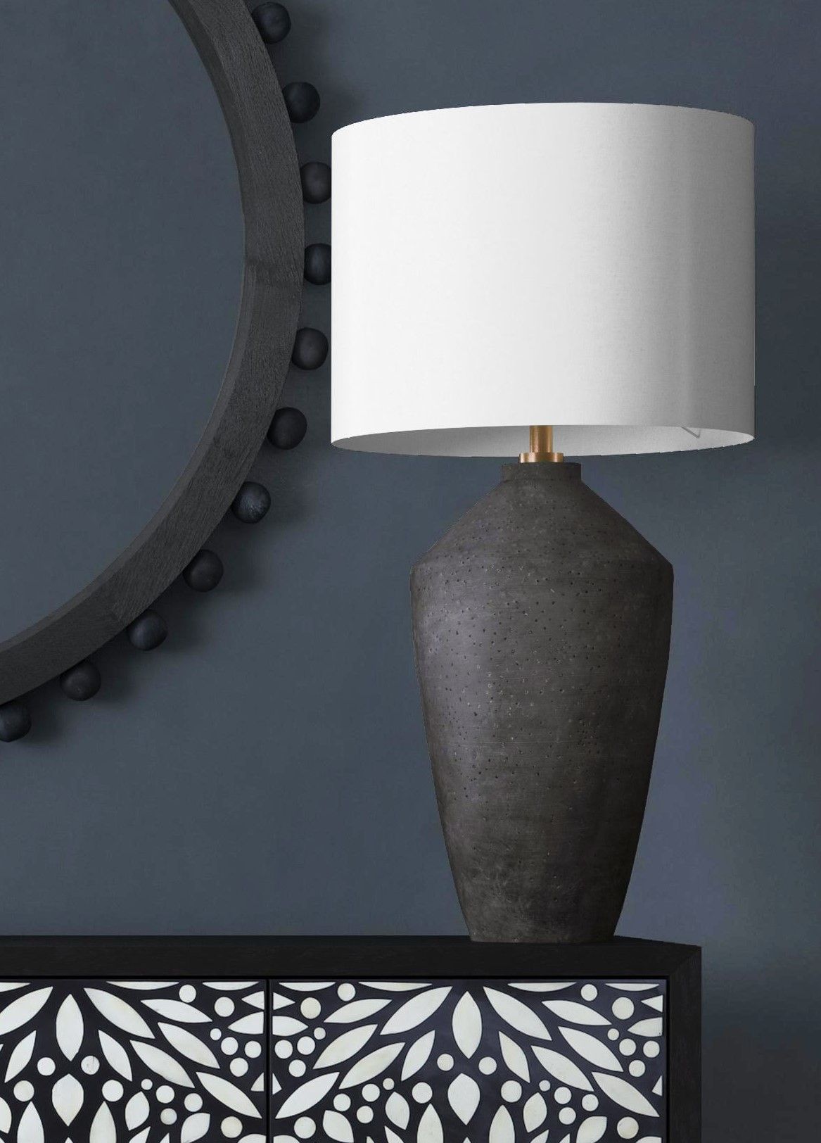 Kaycee - Table Lamp - Matte Black / White