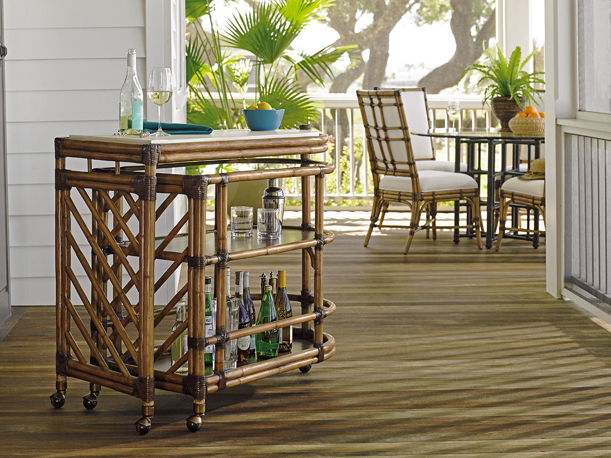 Twin Palms - Cable Beach Bar Cart - Light Brown