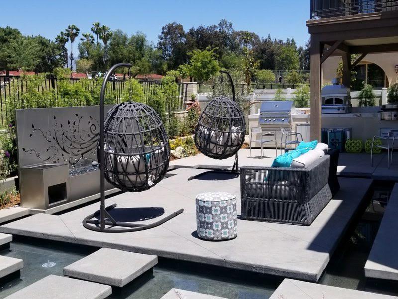 Milano - Hanging Chair, With Self Welt - Echo Ash / Dark Gray