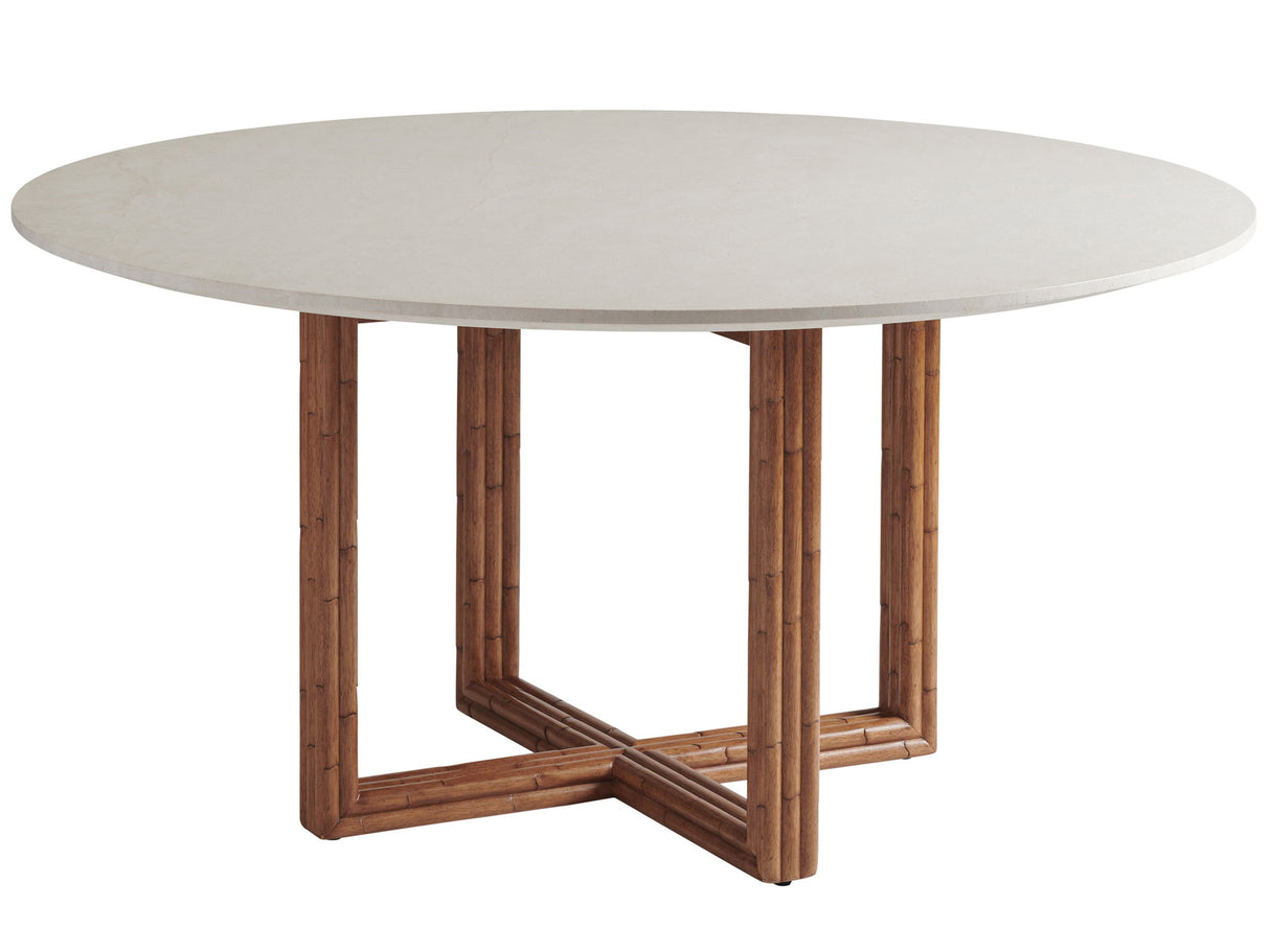 Palm Desert - Woodard Marble Top Dining Table - Dark Brown