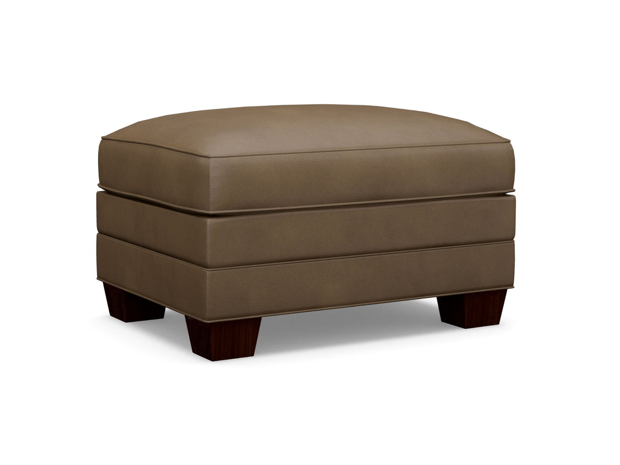 Couture Leather - Tyson Leather Ottoman - Dark Brown