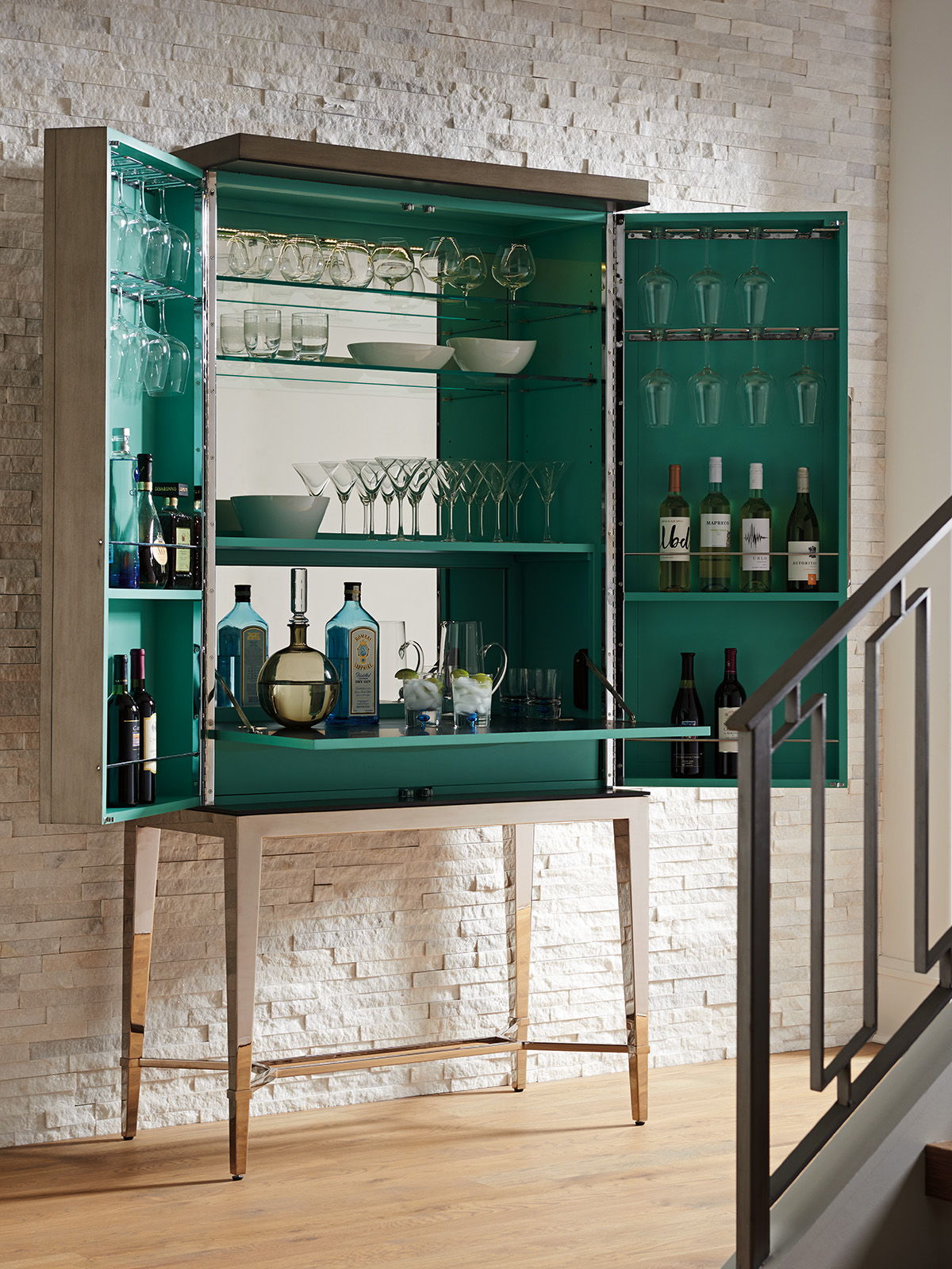 Ariana - Cheval Bar Cabinet - Dark Brown