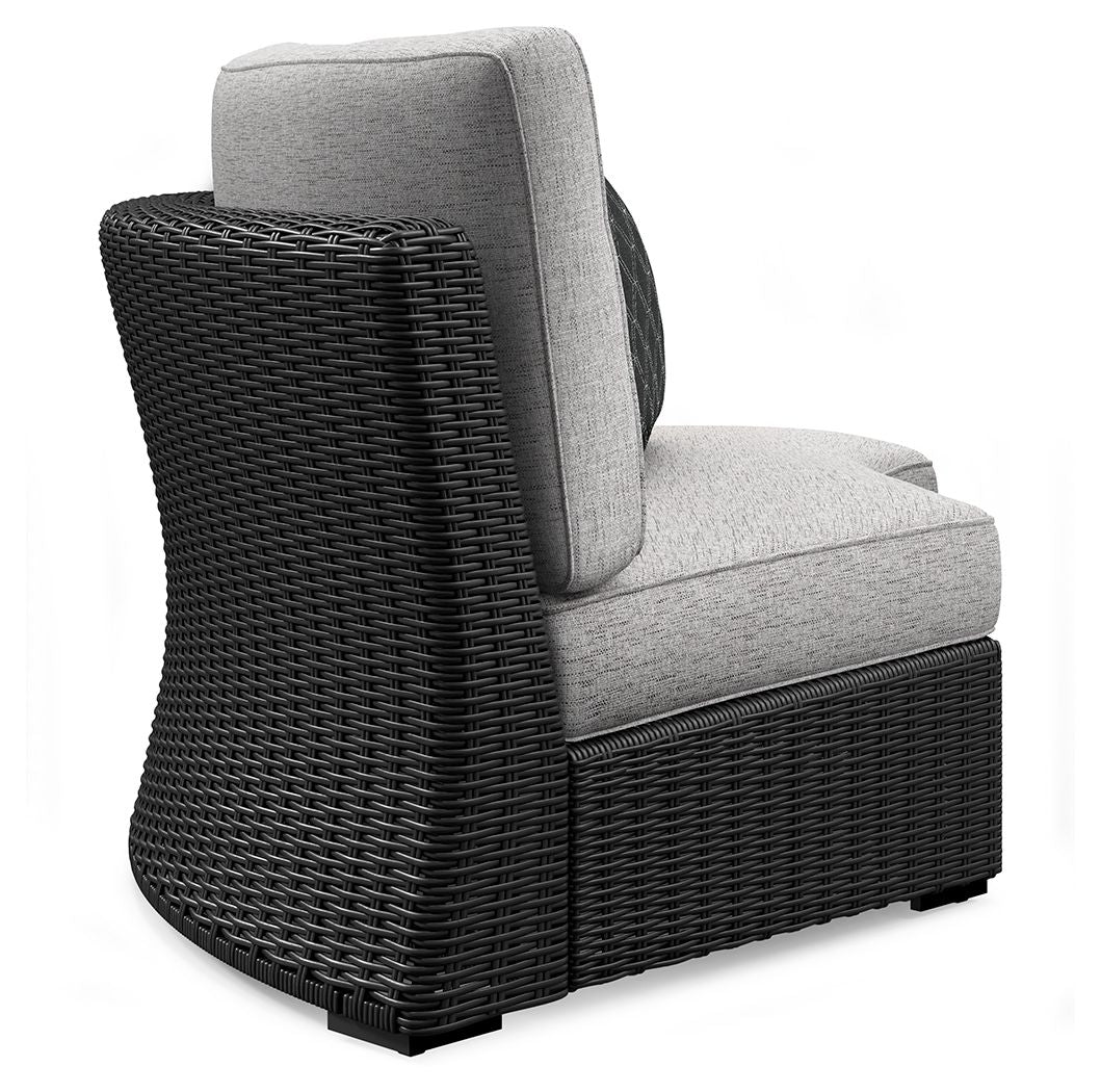 Beachcroft - 5-Piece Outdoor Sectional - Black / Light Gray
