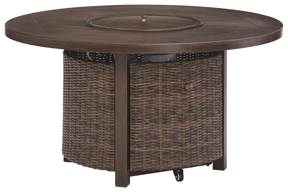 Chatham Railroad  - Medium Brown - Round Fire Pit Table