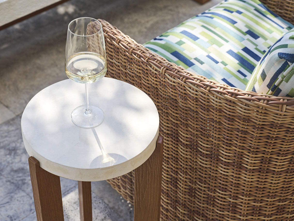 Palm Desert Poolside - Accent Table - Dark Brown / White