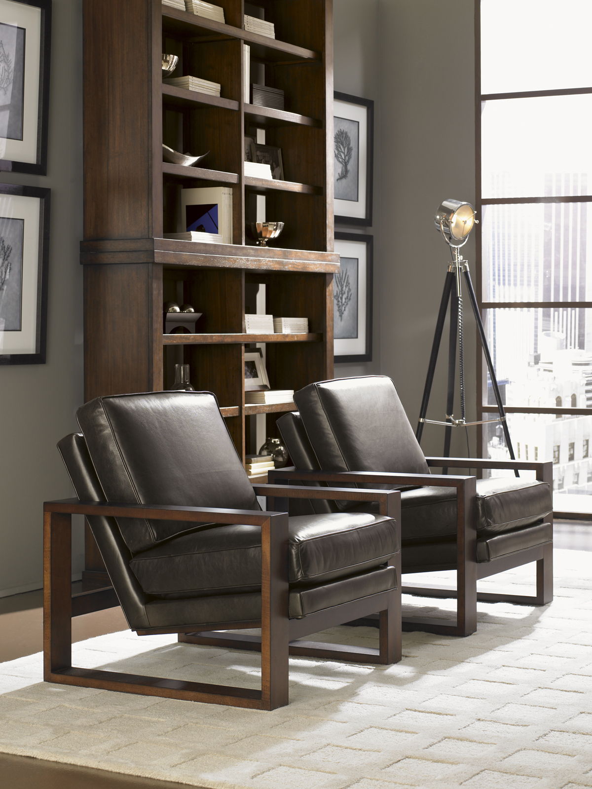 Lexington Leather - Axis Leather Chair - Black / Dark Brown