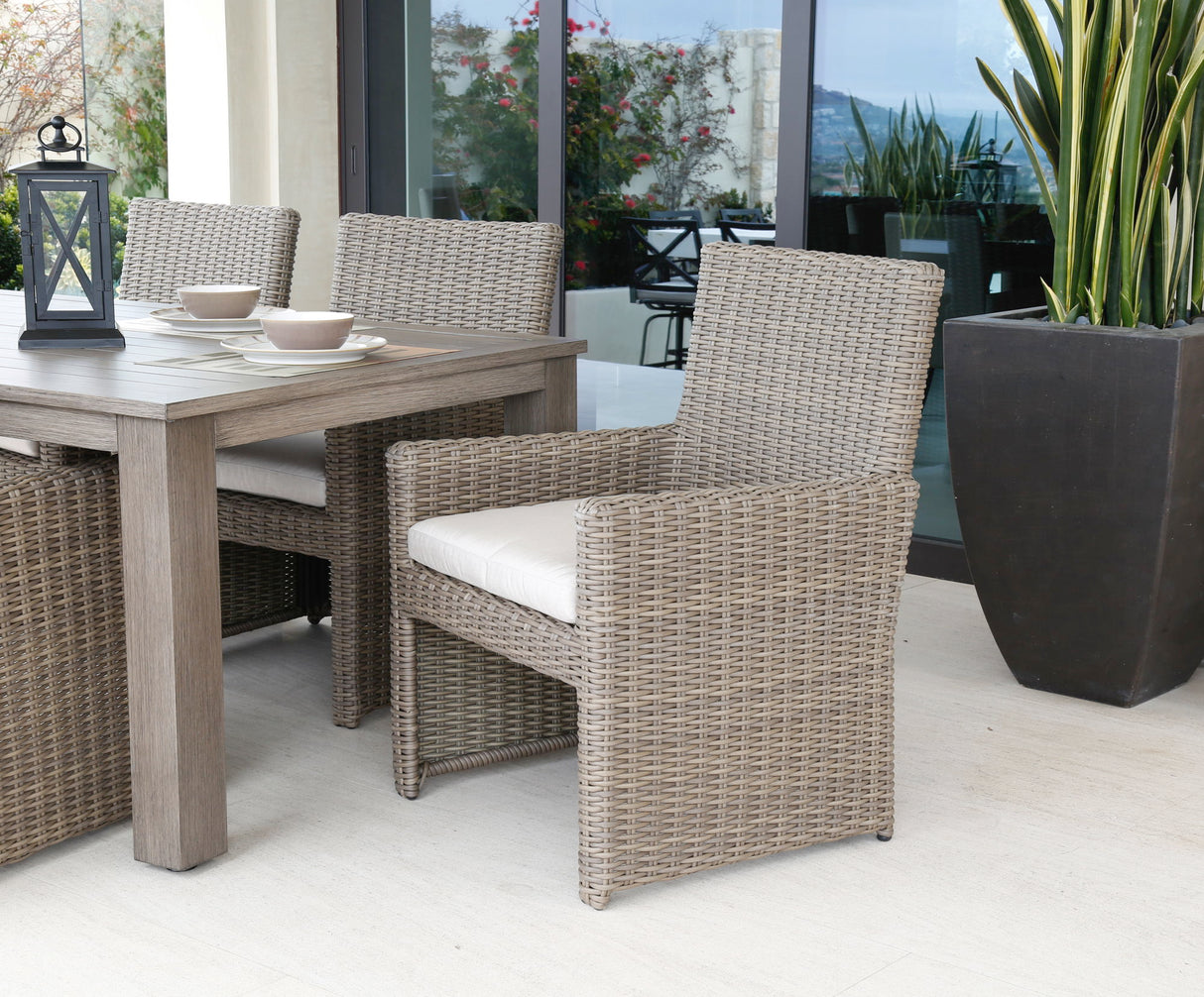 Coronado - Dining Chair, With Self Welt - Canvas Flax / Dark Brown