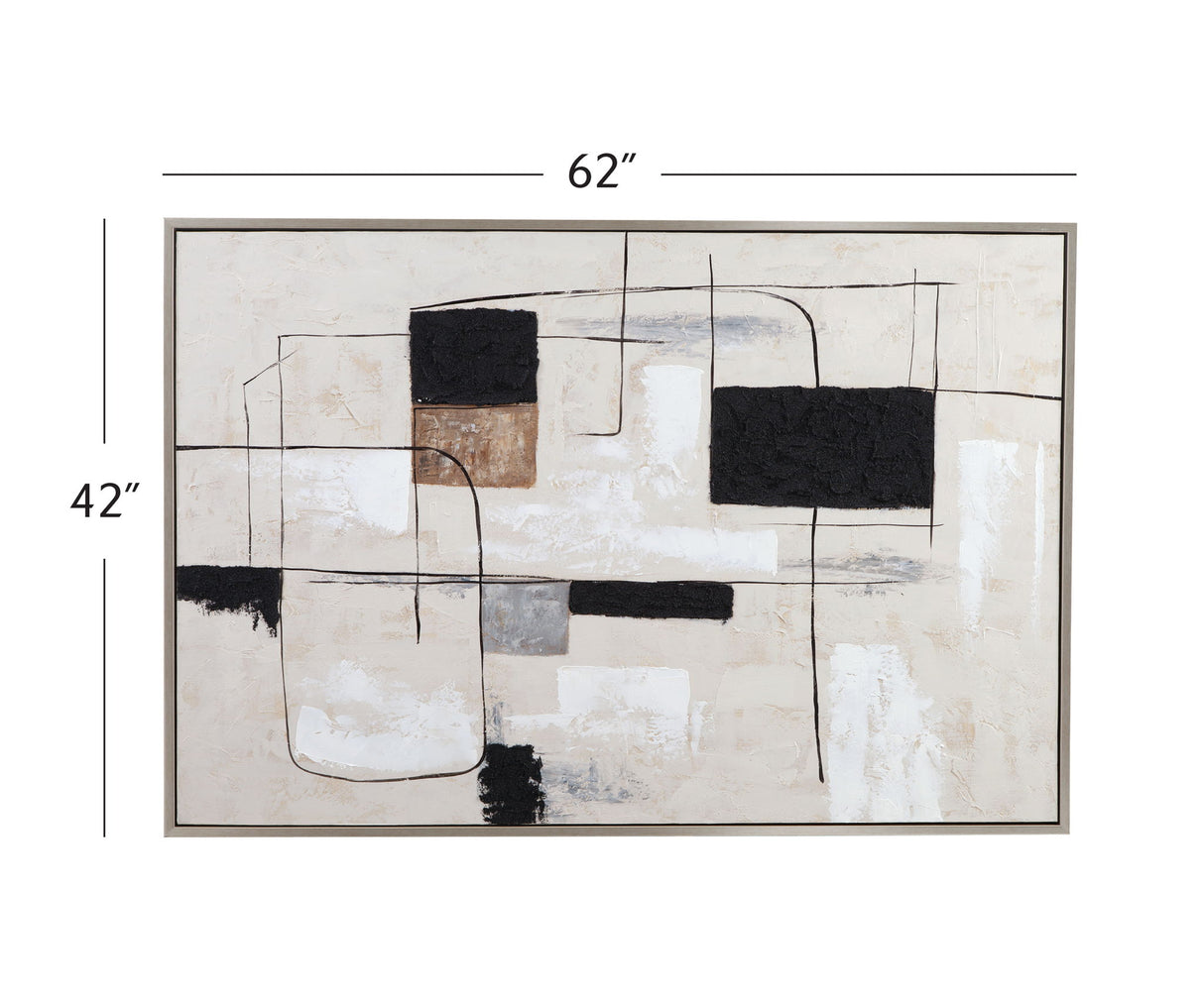 Quartershot Framed Canvas - Beige / Black