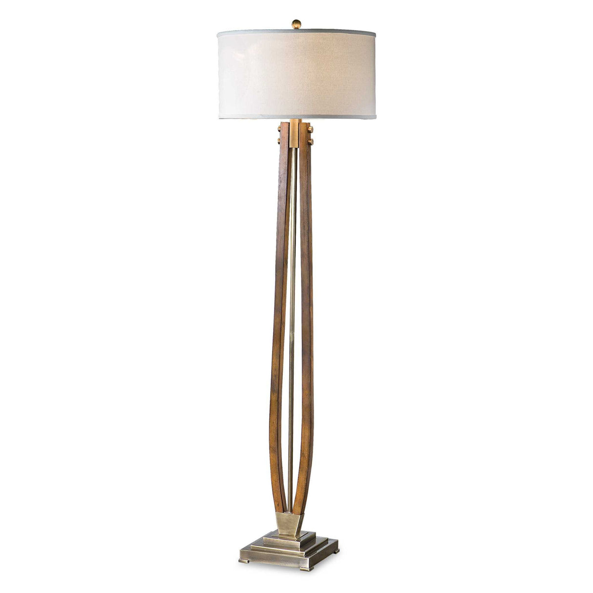 Boydton - Burnished Wood Floor Lamp - Gold