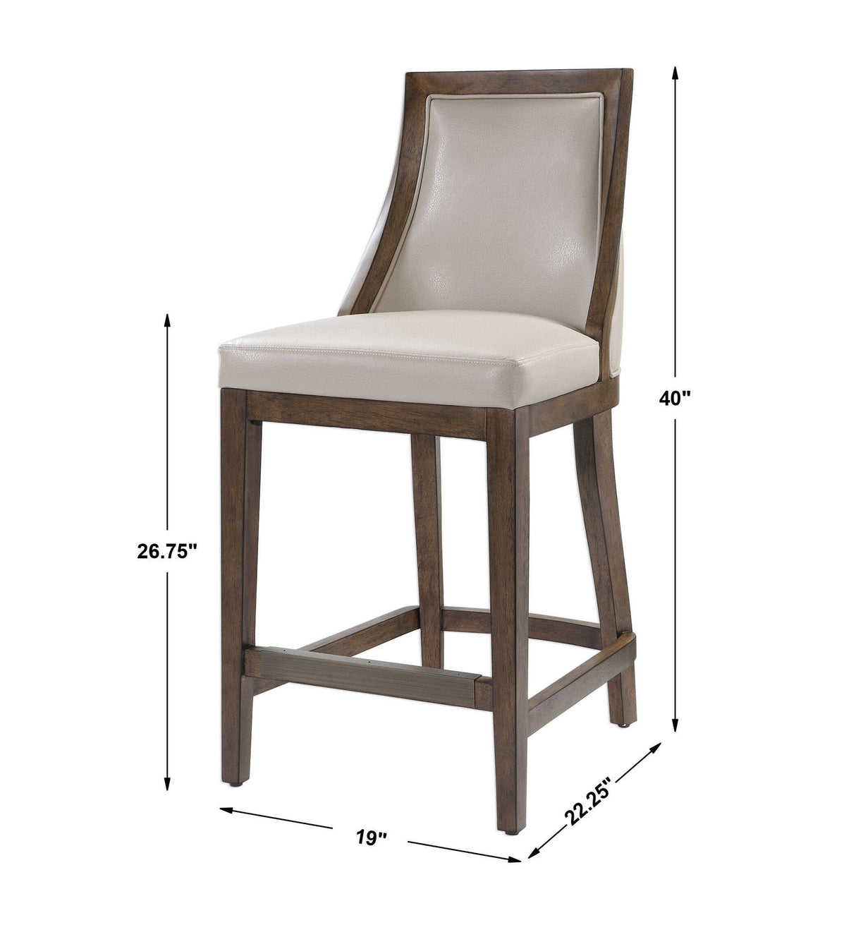 Purcell - Leather Counter Stool - Beige