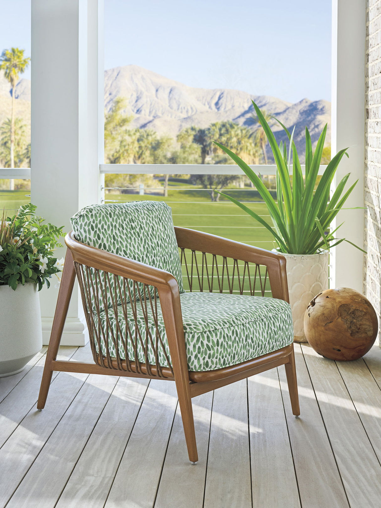 Palm Desert Poolside - Occasional Chair - Dark Brown / Green