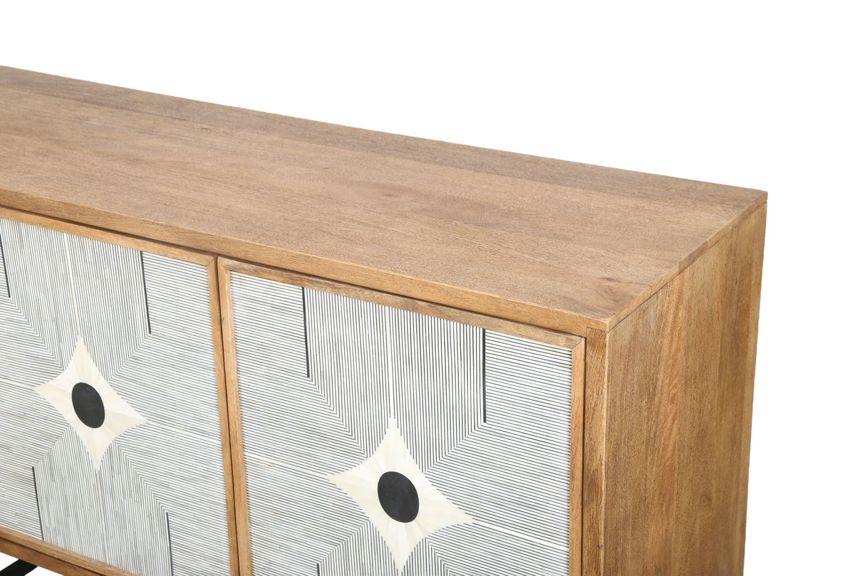 Everett - Server - Rustic Brown Mango / Ivory Bone / Grey Resin
