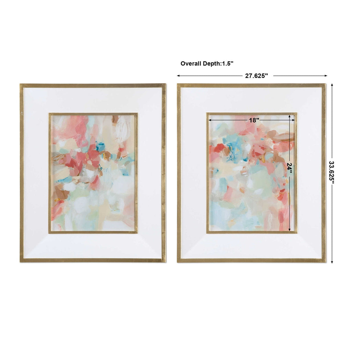 A Touch Of Blush And Rosewood Fences - Art, Set Of 2 - Pink