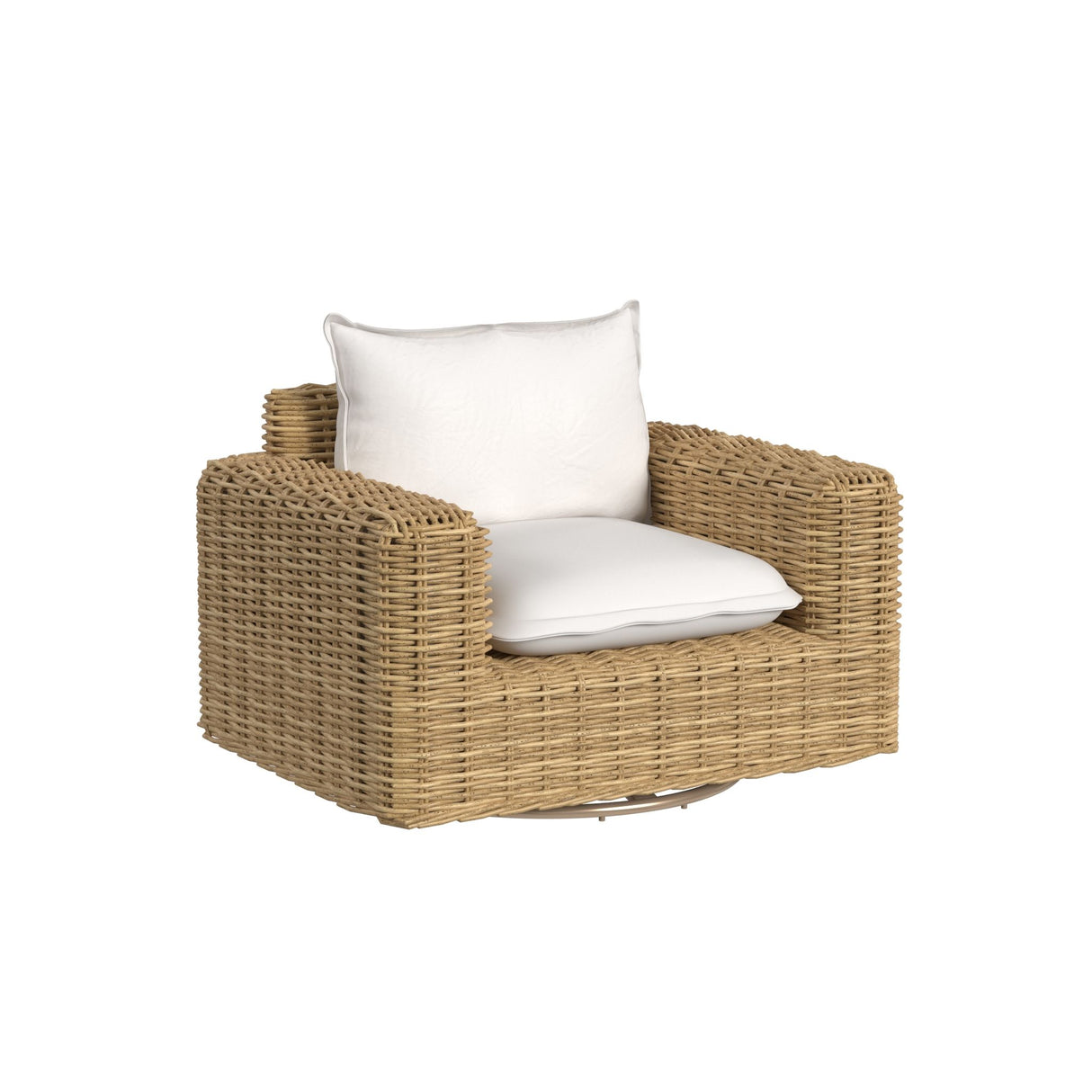 Playa - Oversized Swivel Club Chair - Light Brown / White