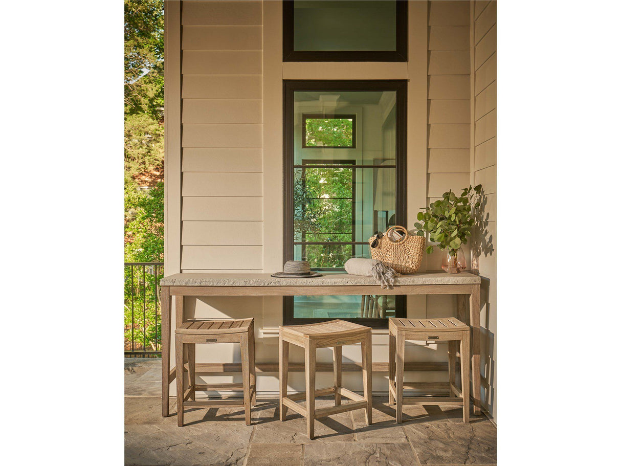Coastal Living Outdoor / Saratoga - Console With Stools - Light Brown