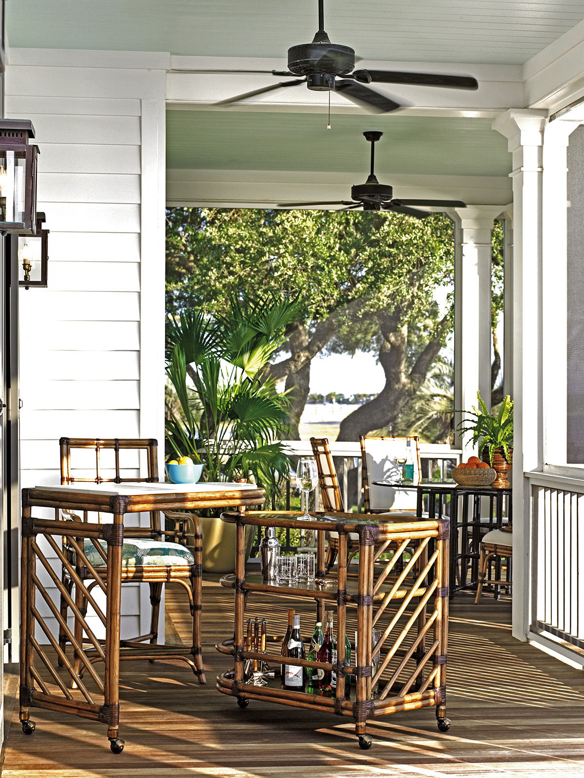 Twin Palms - Cable Beach Bar Cart - Light Brown