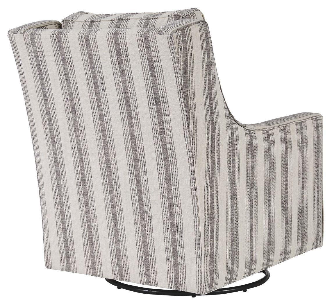 Kambria - Swivel Glider Accent Chair - Ivory / Black
