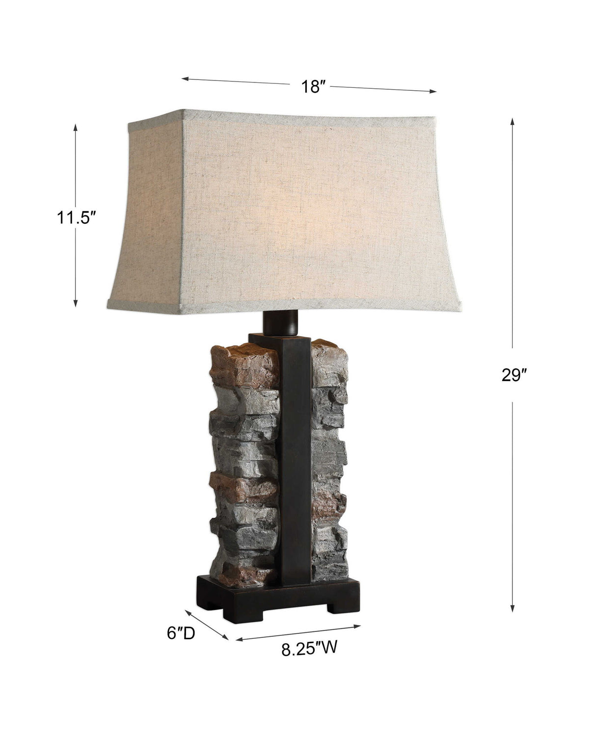 Kodiak - Stacked Stone Lamp - Beige & Gray, Dark