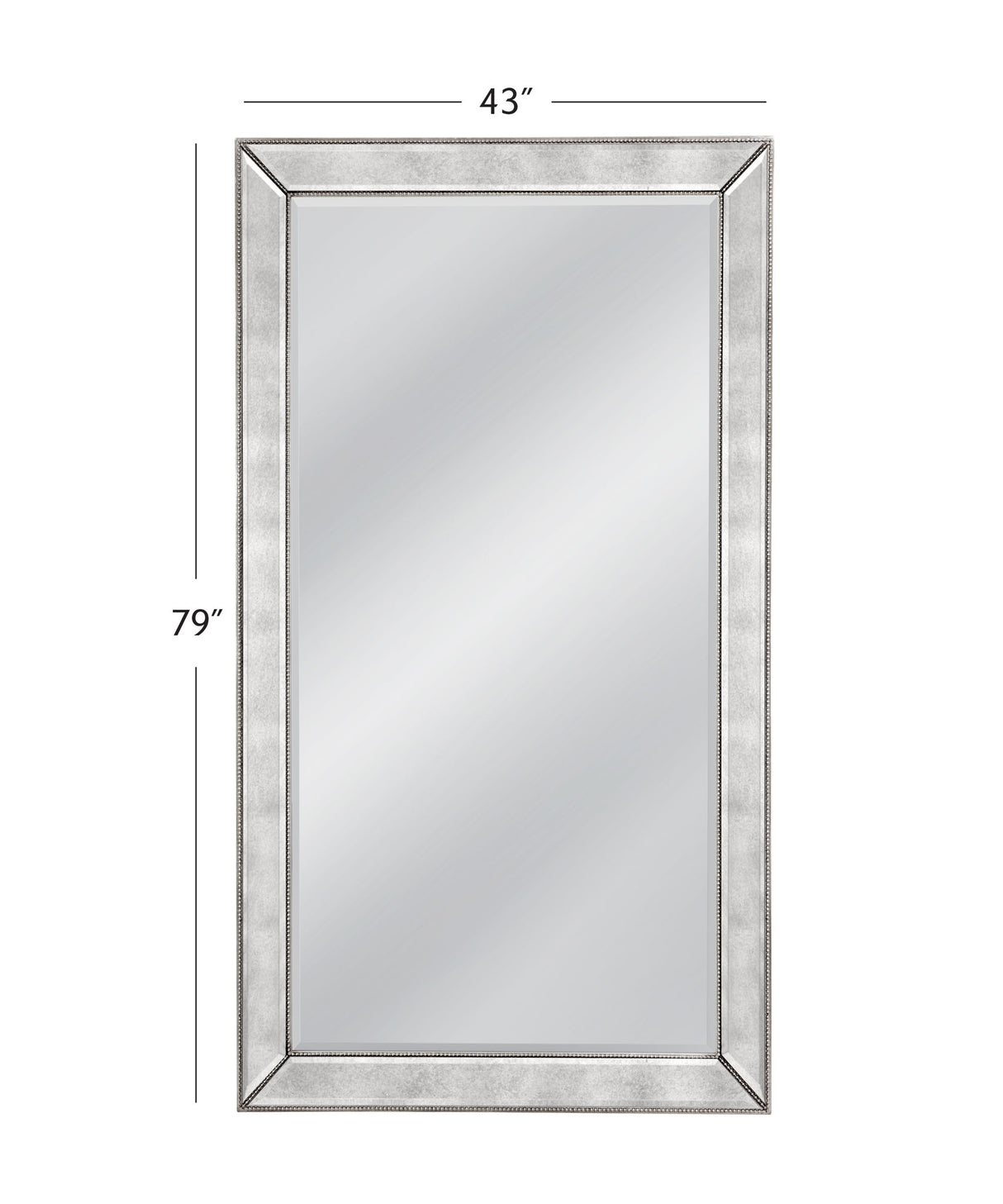 Beaded - Floor Mirror 79" - Silver