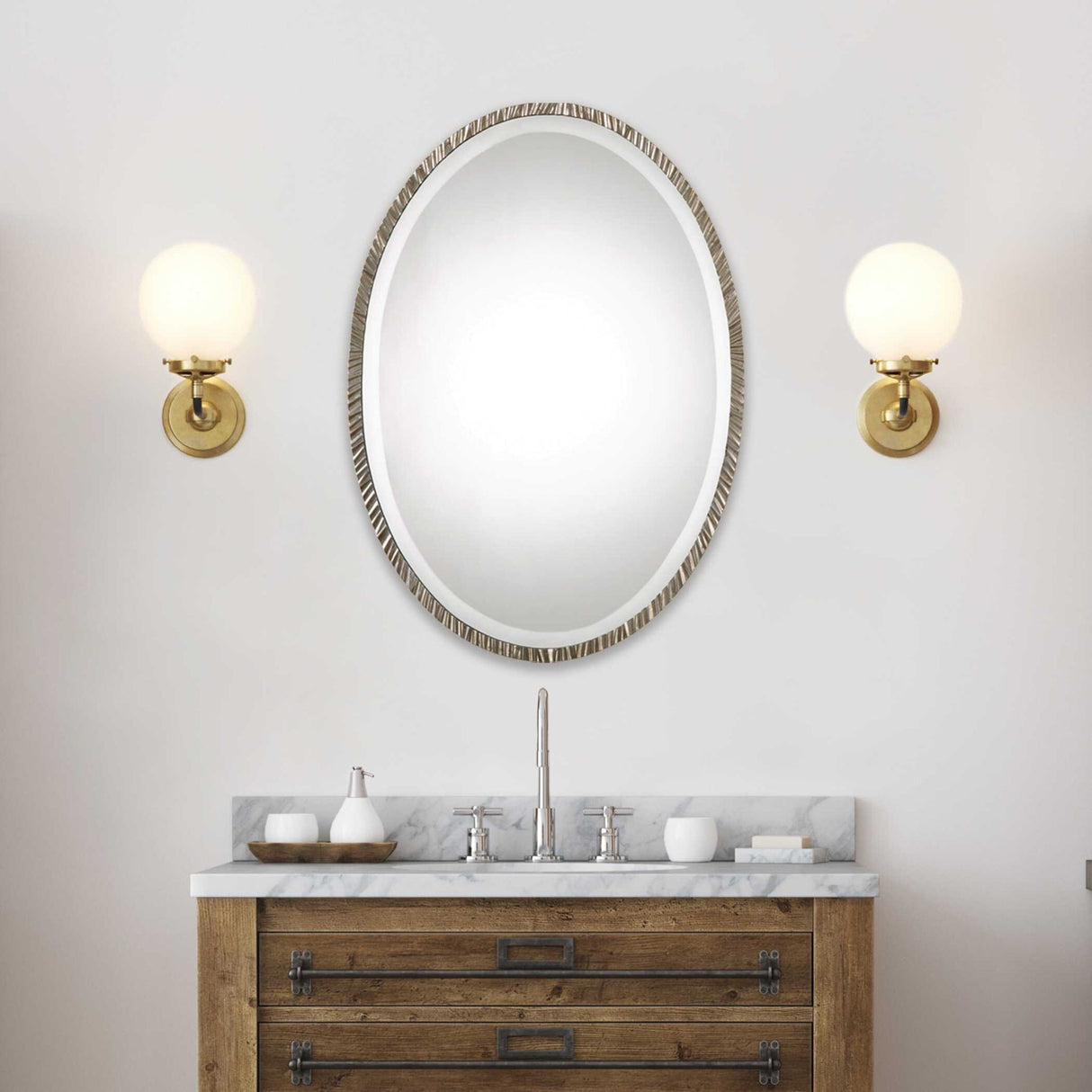 Annadel - Oval Wall Mirror - Pearl Silver