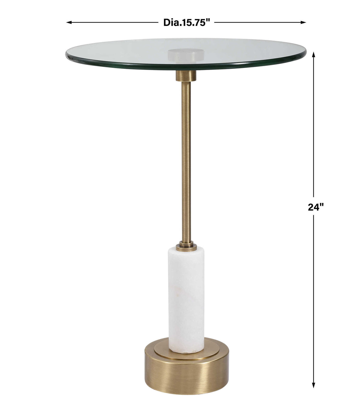 Portsmouth - Round Accent Table - Gold & White