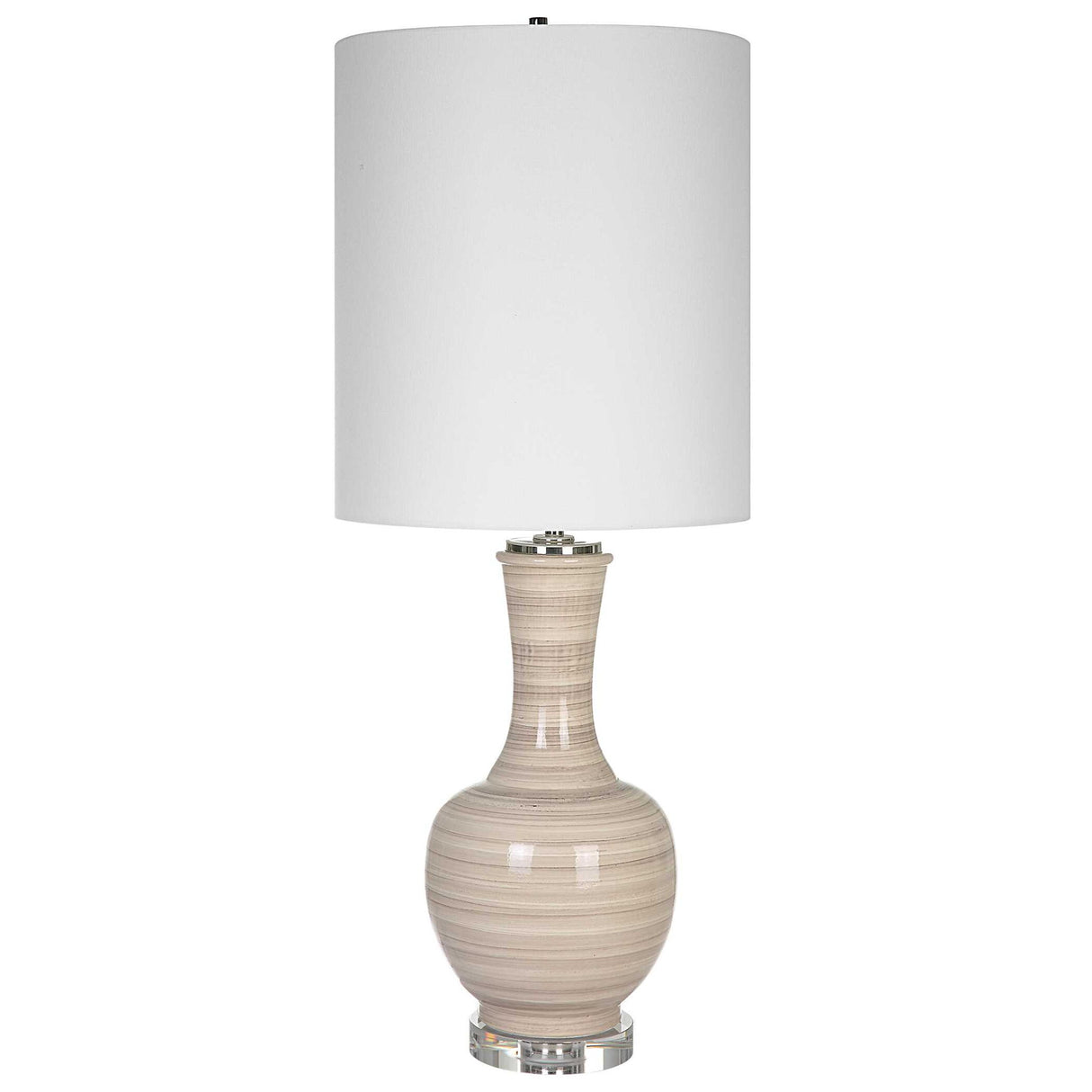 Chalice - Striped Table Lamp - Beige