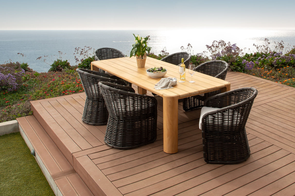 Natural Teak - 96" Dining Table - Light Brown