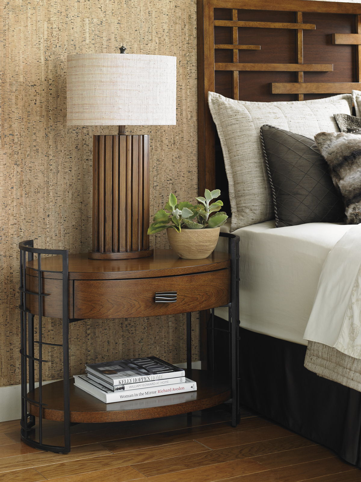 Island Fusion - Sendai High/Low Nightstand - Dark Brown