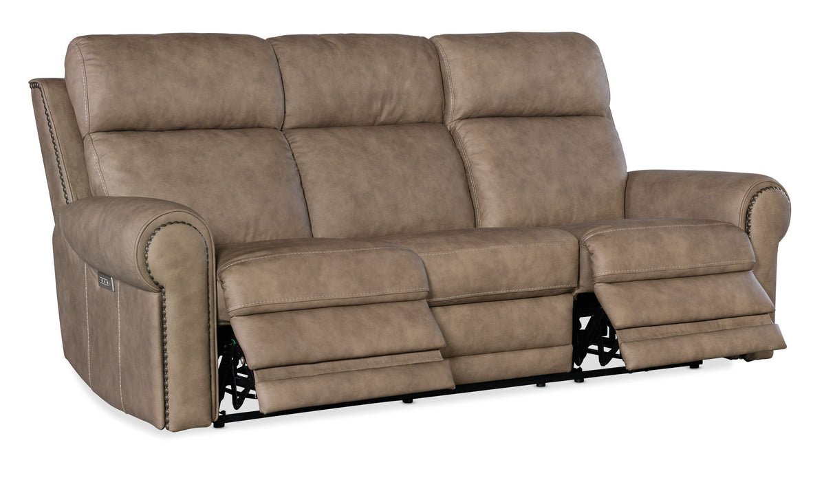 SS - Duncan Power Sofa With Power Headrest & Lumbar - Light Brown