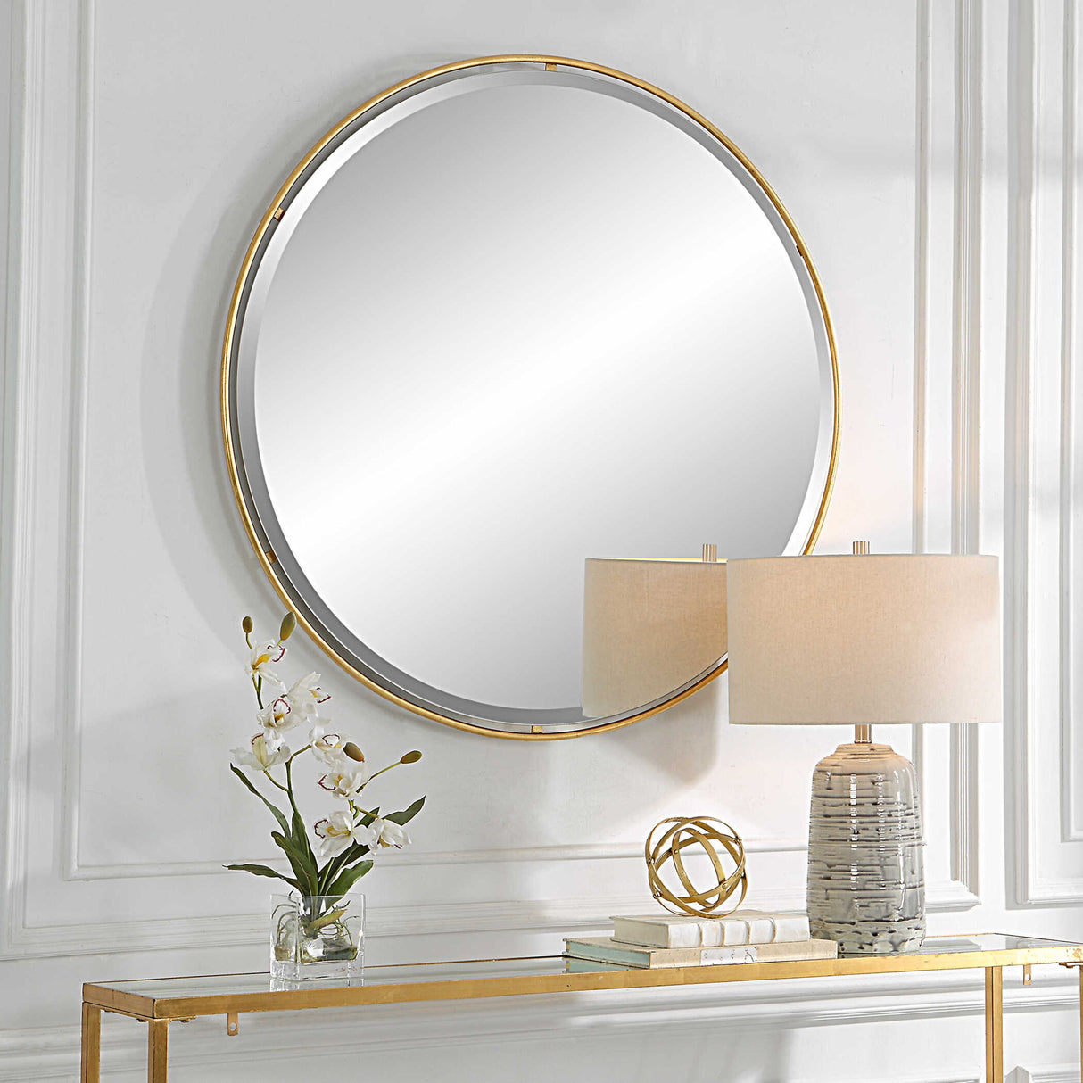 Canillo - Round Mirror - Gold