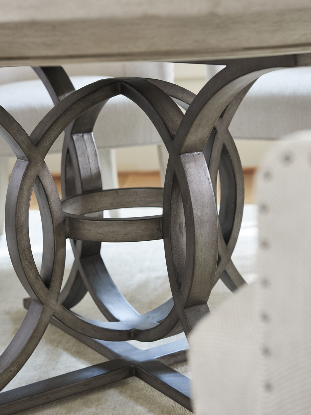 Oyster Bay - Calerton Round Dining Table - Pearl Silver