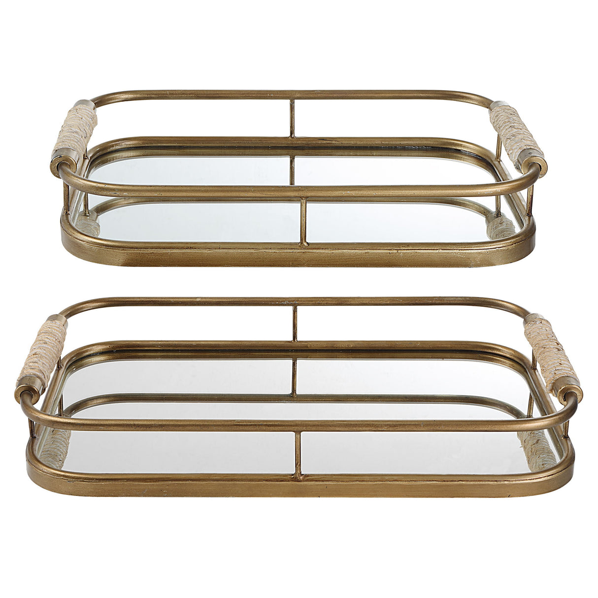 Rosea - Trays, Set Of 2 - Brushed Gold