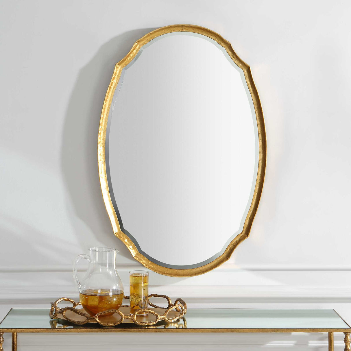Mirror - Lightly Antiqued Gold