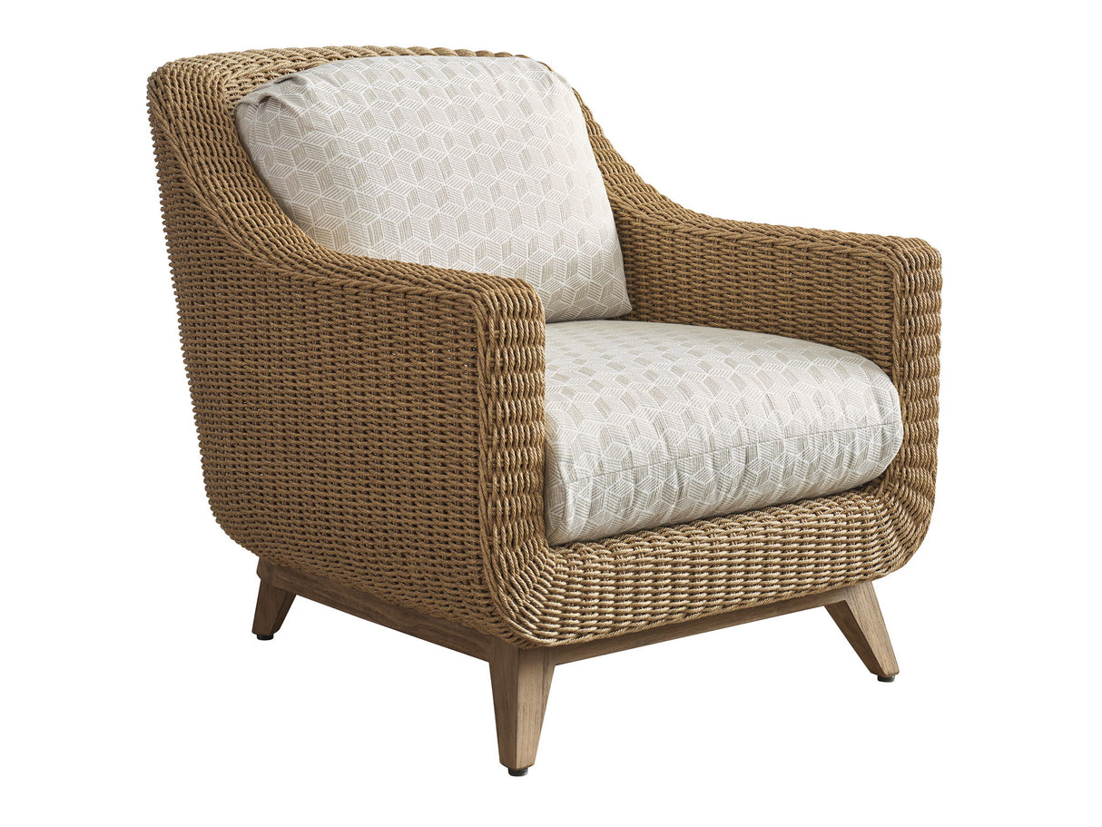 Isle Of Palms - Rattan Lounge Chair - Dark Brown / White