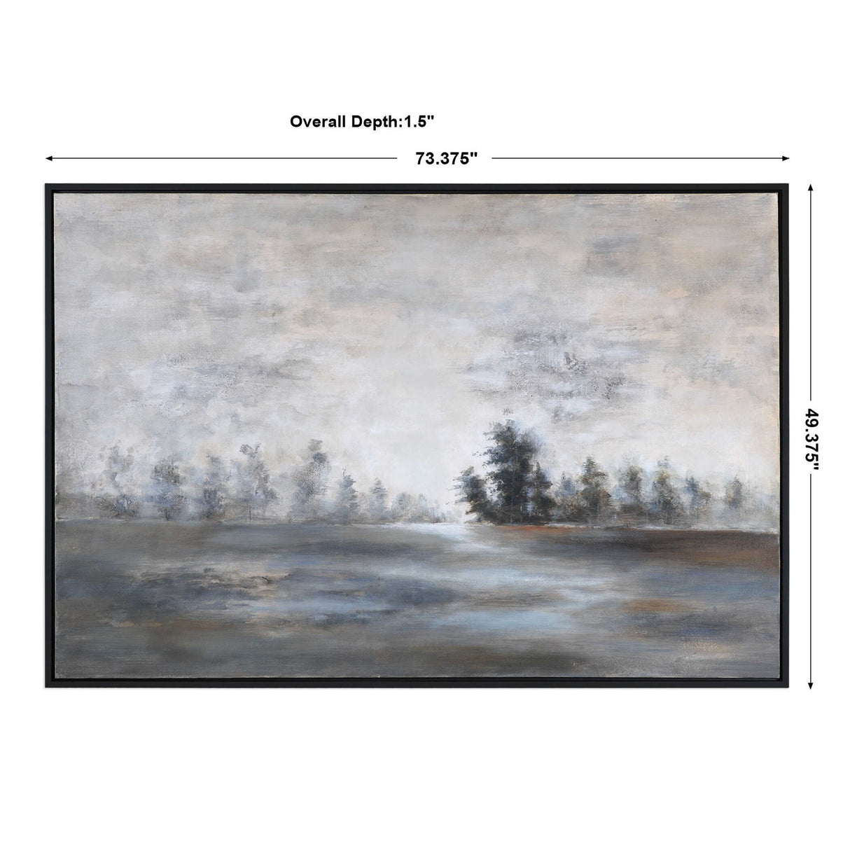 Evening Mist - Landscape Art - Black