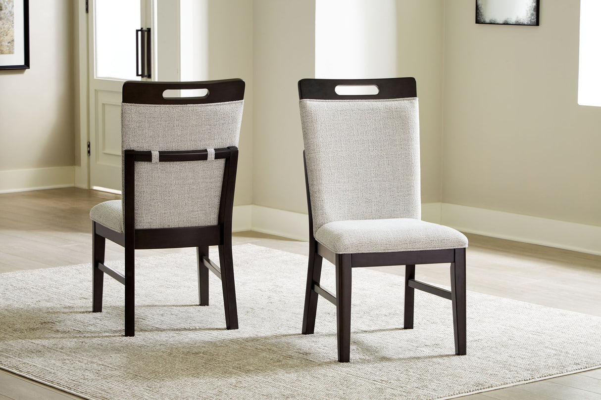 Neymorton - 7 Pc. - Rectangular Extension Table, 6 Side Chairs - Dark Grayish Brown
