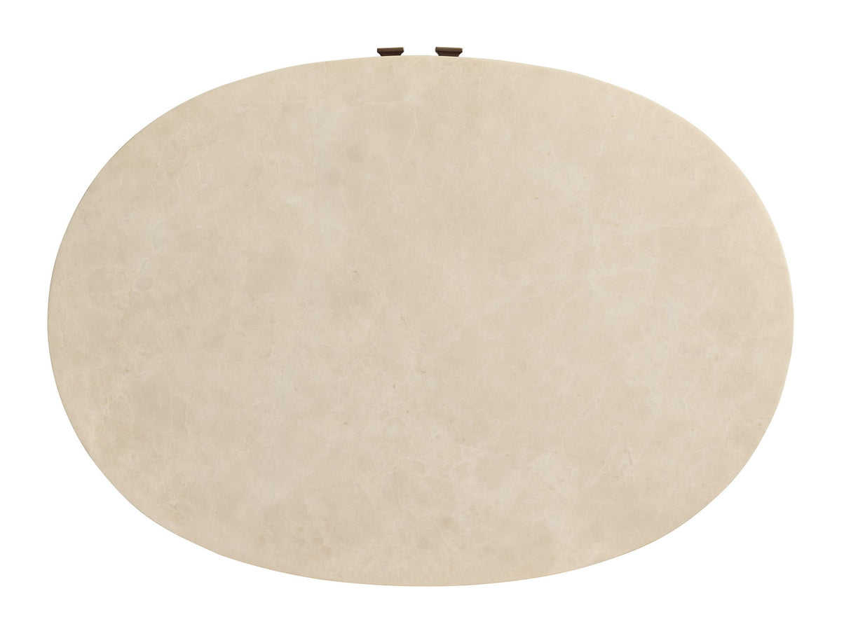 Rendezvous - Morella Oval Nightstand - Dark Brown / White