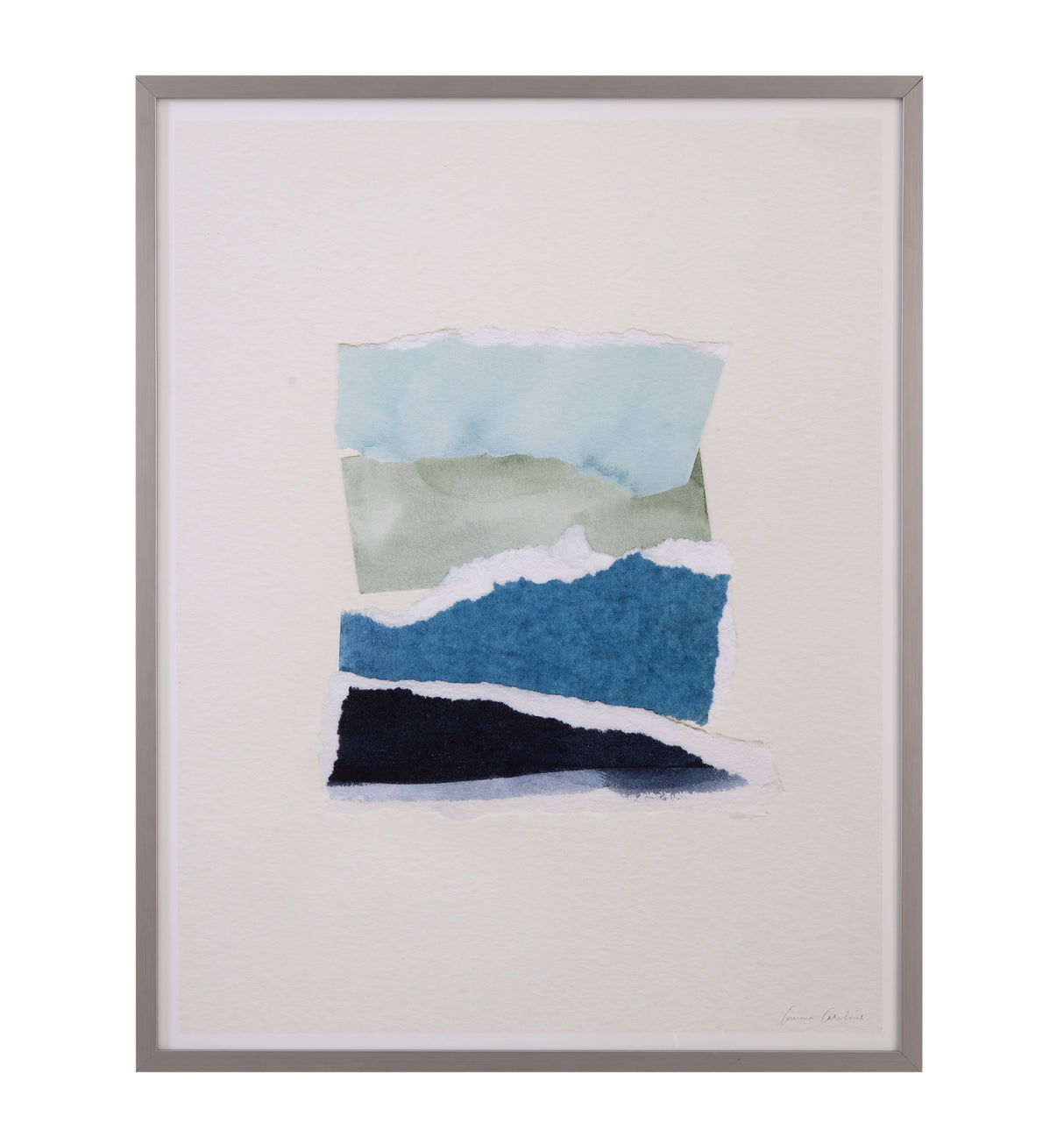 Seaside Color Study I Framed Print - Blue / Beige