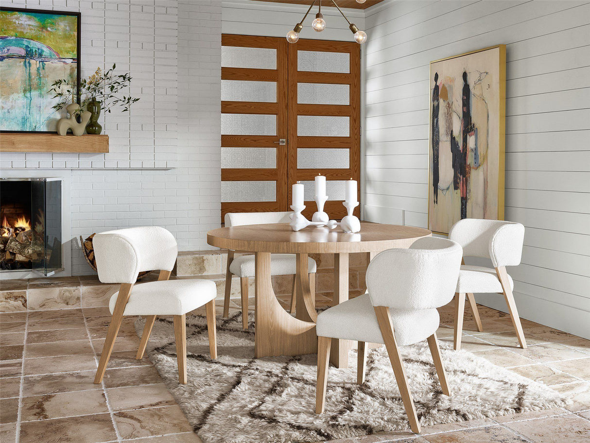 Modern - Callon Round Dining Table - Light Brown