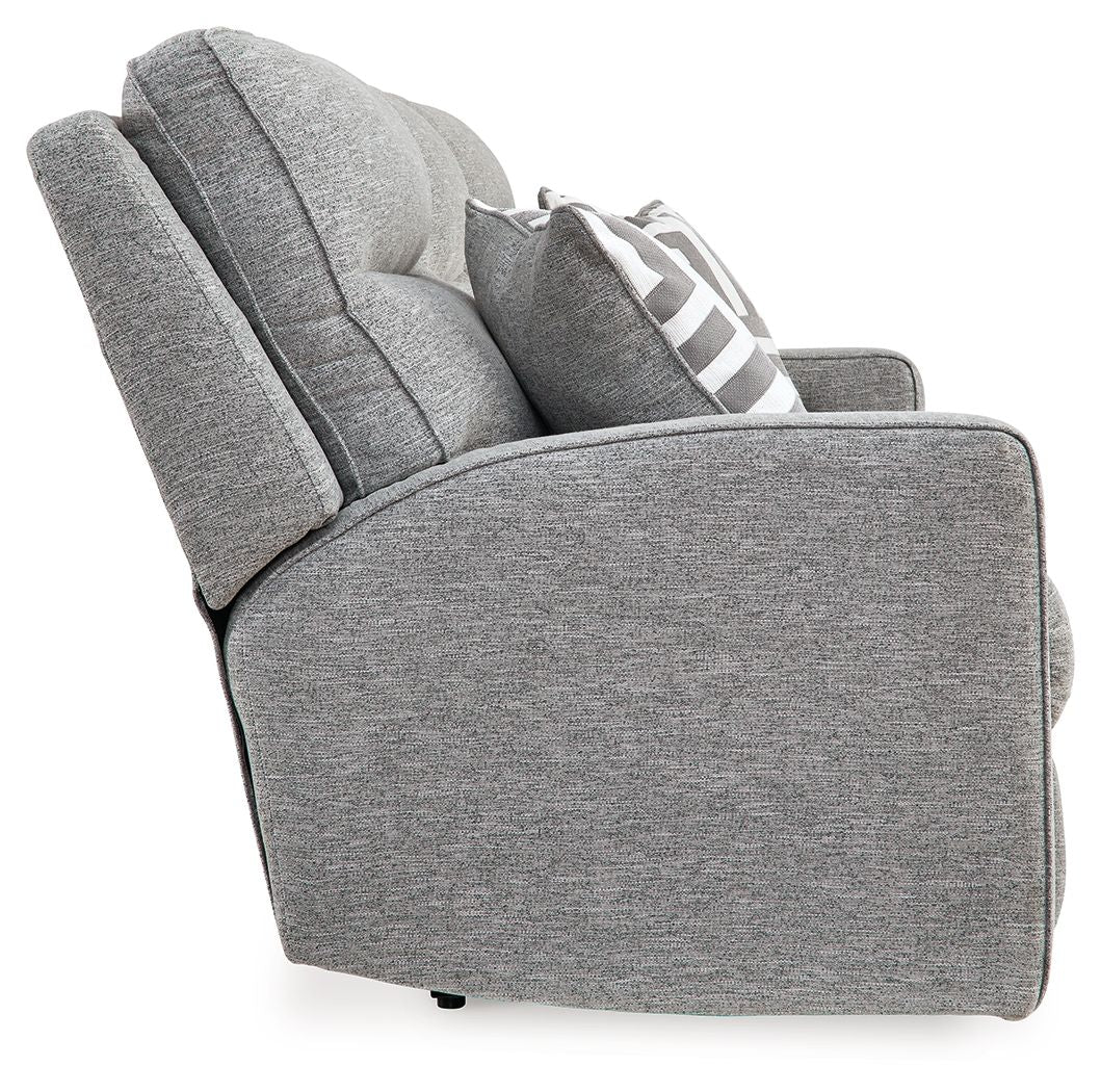 Biscoe - Power Reclining Sofa With Adj Headrest - Pewter