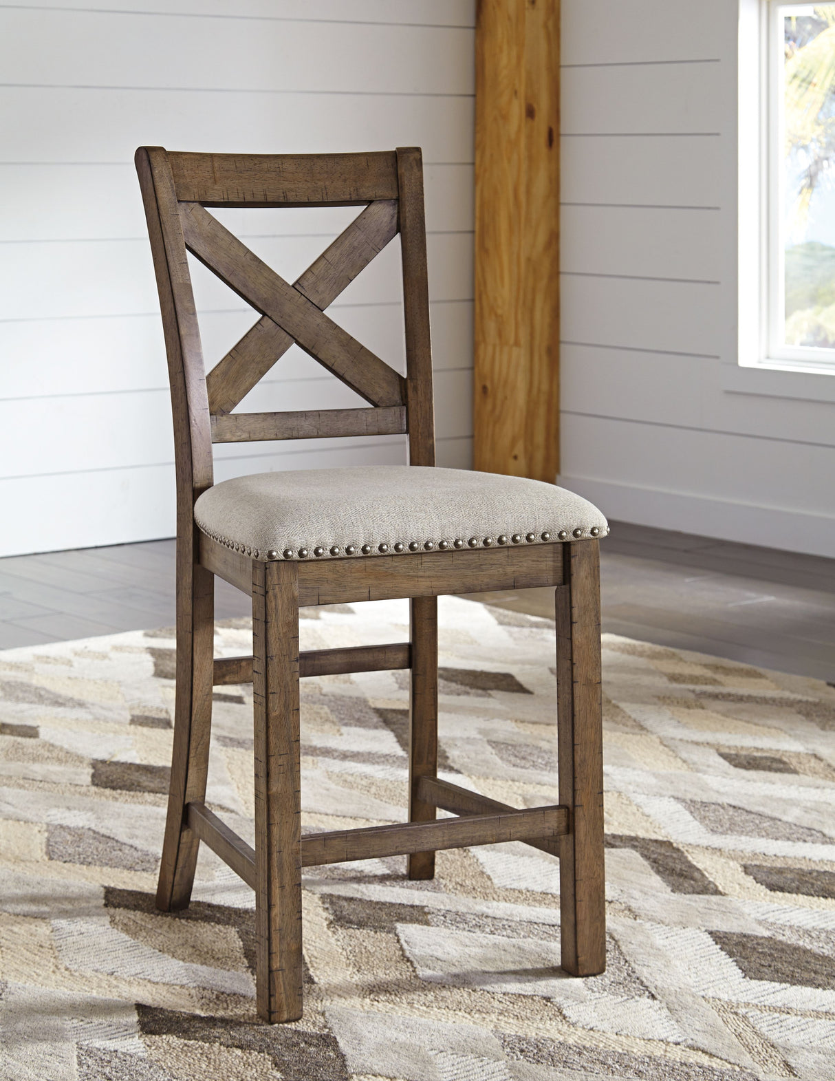 Moriville - Upholstered Barstool (Set of 2) - Beige