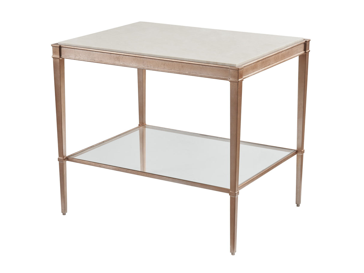 Rendezvous - Bulgari Rectangle End Table - Light Brown / Gray