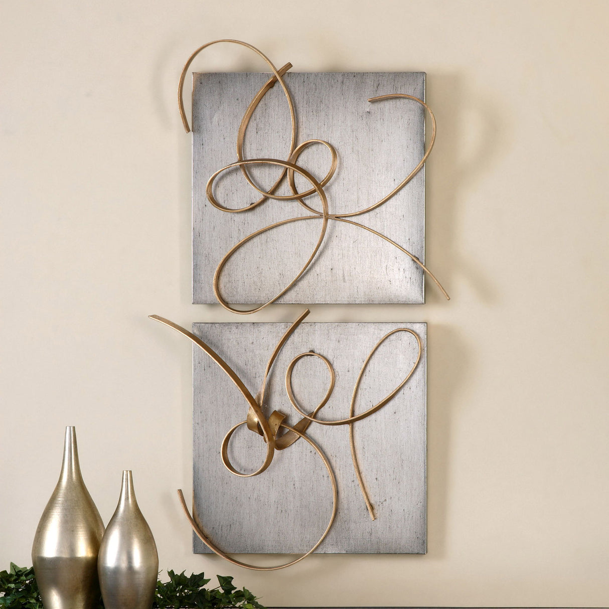 Harmony - Metal Wall Art, Set Of 2 - Gold